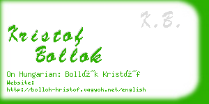 kristof bollok business card